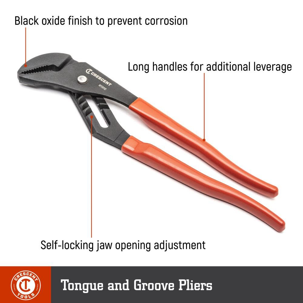 7 in Straight Jaw Dipped Handle Tongue and Groove Pliers RT27CVN-05