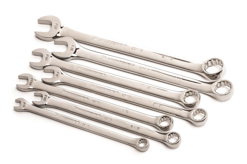 7-Piece Set 12-point (Sae) Standard Combination Wrench Includes Soft Case CCWSRSAE7