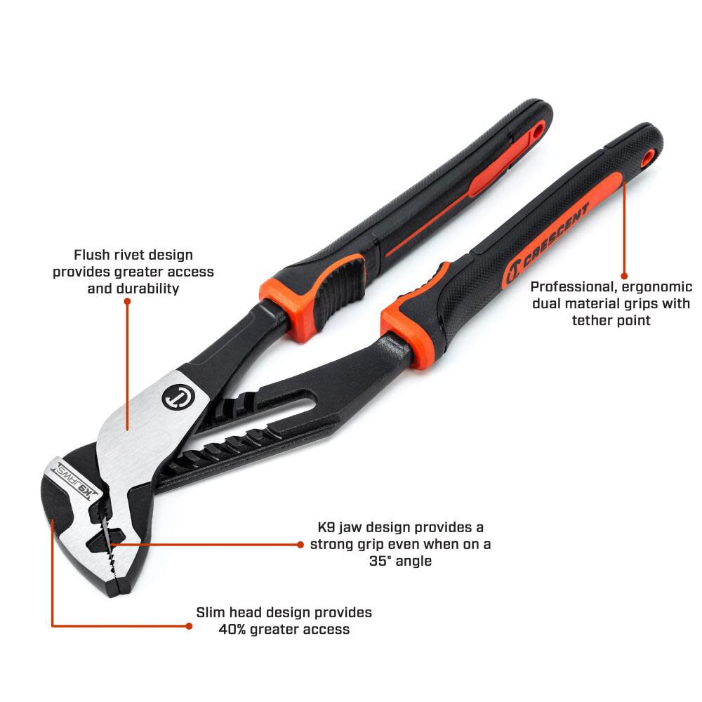 8-1/2in Z2 Straight Jaw Tongue and Groove Dual Material Pliers RTZ28CG