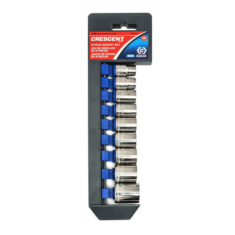 9 Pc 3/8 In. Drive 12 Point Metric Socket Set CSAS5N