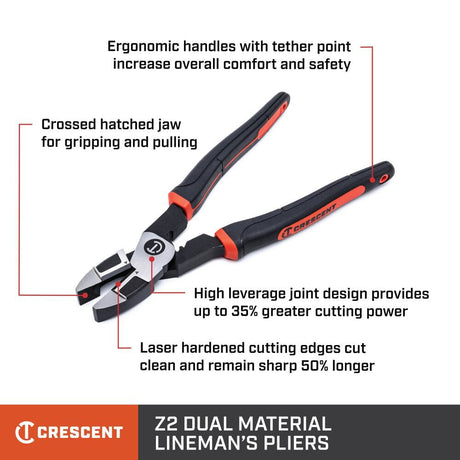 9.5 in Linesman Plier Cushion Grip Z20509CG-06