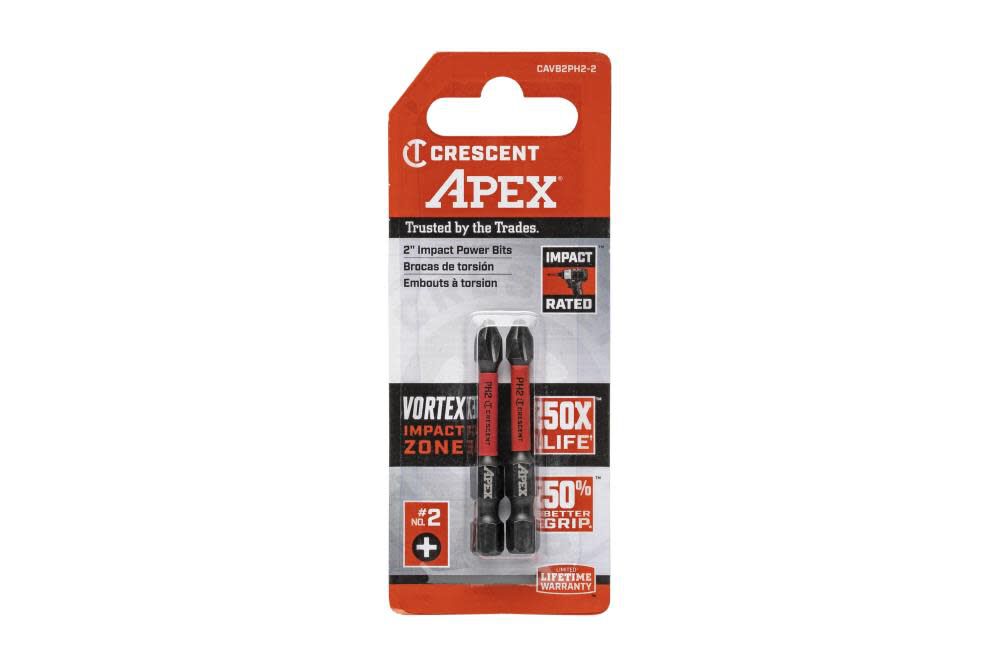 1/4-in x 2-in Phillips Impact Driver Bit (2-Piece) CAVB2PH2-2