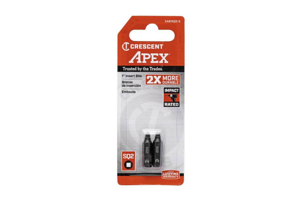 1/4-in x 1-in Square/Robertson Impact Driver Bit (2-Piece) CAB1SQ2-2