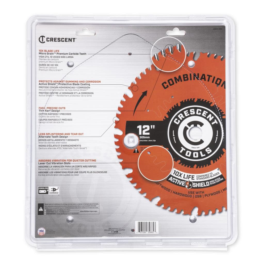 Circular Saw Blade 12in x 60 Tooth Combination CSBCM-1260