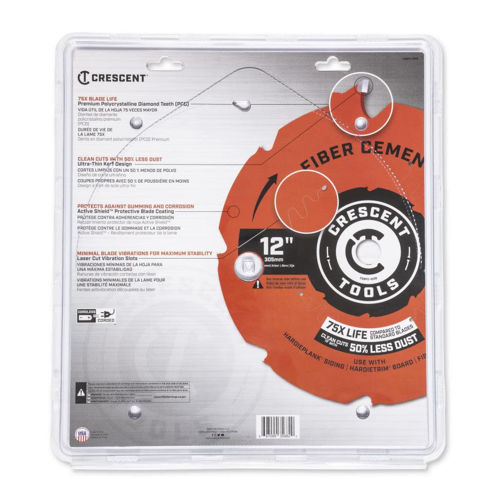 Circular Saw Blade 12in x 8 Tooth Fiber Cement CSBFC-1208