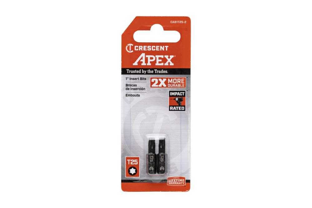 T25 x 1in Torx Insert Bit - 2 Pack CAB1T25-2