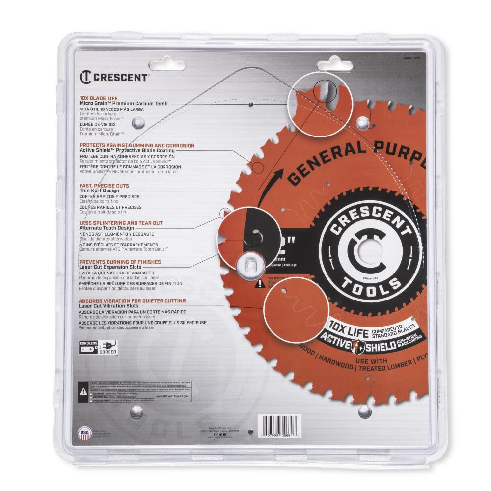 General Purpose 12-in 44-Tooth Rough Finish Carbide Circular Saw Blade CSBGN-1244