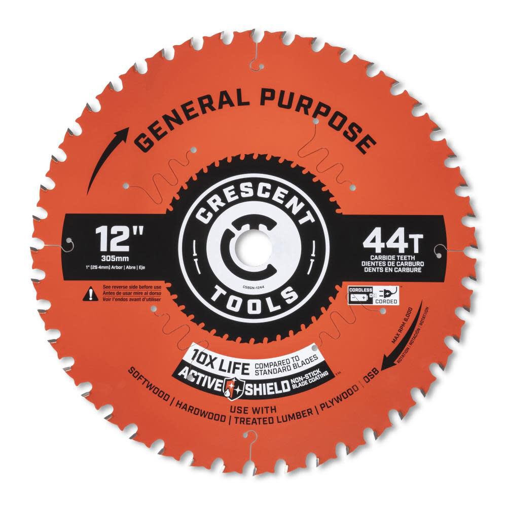 General Purpose 12-in 44-Tooth Rough Finish Carbide Circular Saw Blade CSBGN-1244