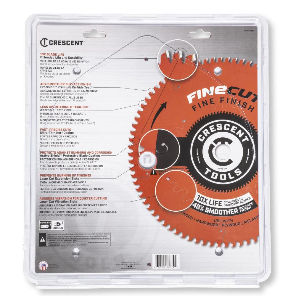 Fine Finish 12-in 80-Tooth Fine Finish Carbide Circular Saw Blade CSBFF-1280