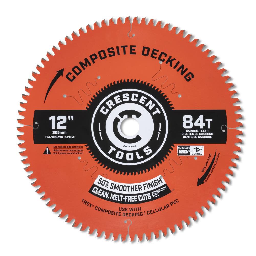 Circular Saw Blade 12in x 84 Tooth Composite Decking CSBTX-1284