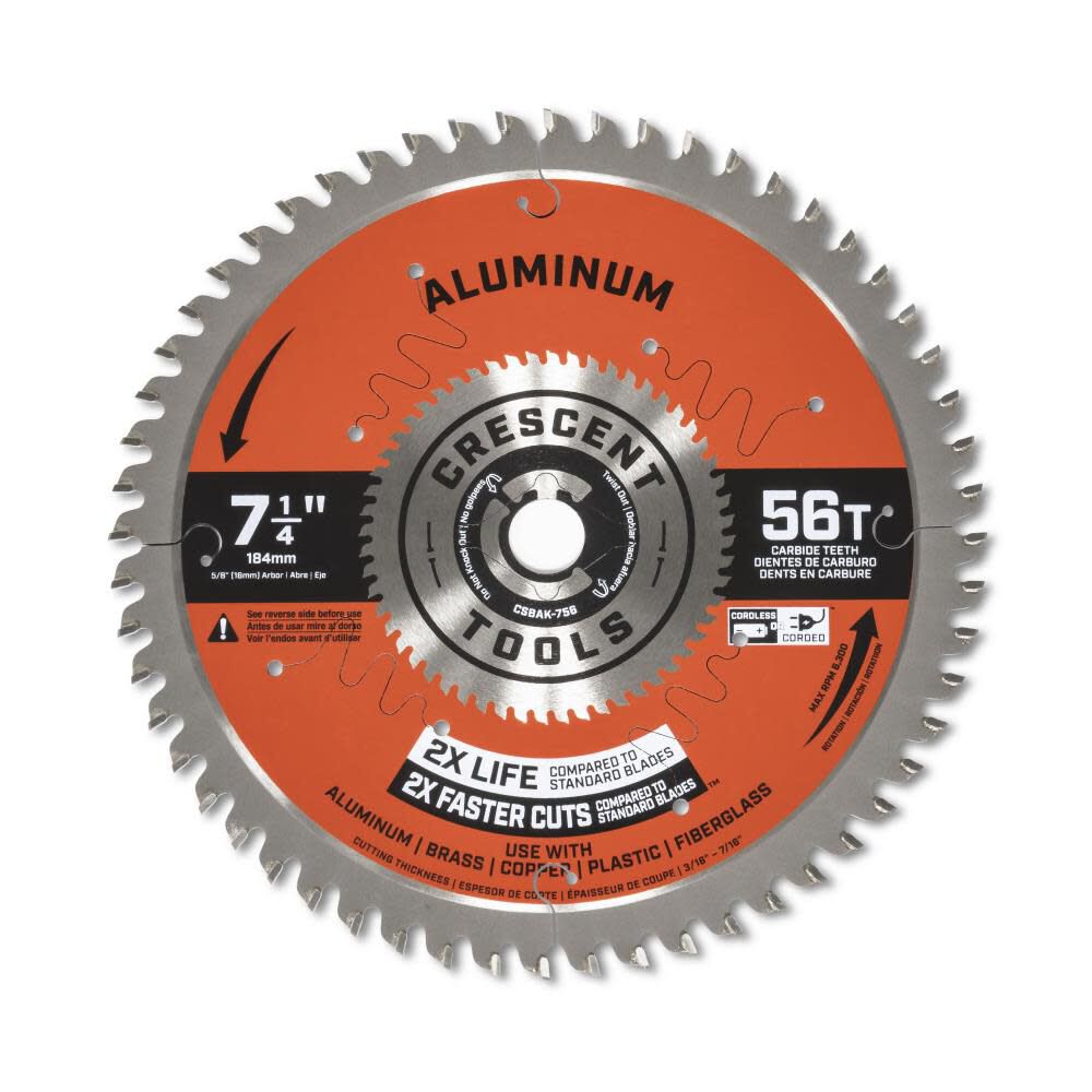 Circular Saw Blade 7 1/4in x 56 Tooth Thick Aluminum CSBAK-756