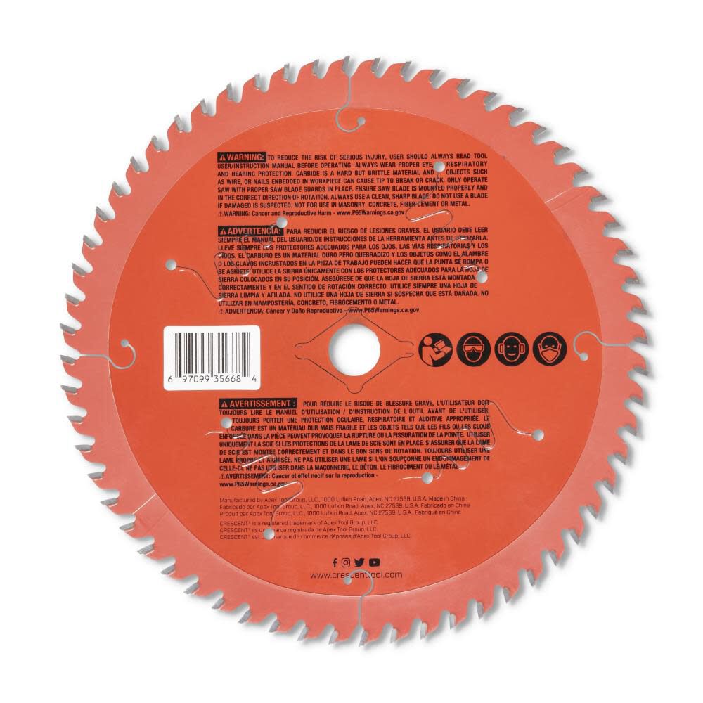 Ultra Fine Finish 7-1/4-in 60-Tooth Fine Finish Carbide Circular Saw Blade CSBUF-760