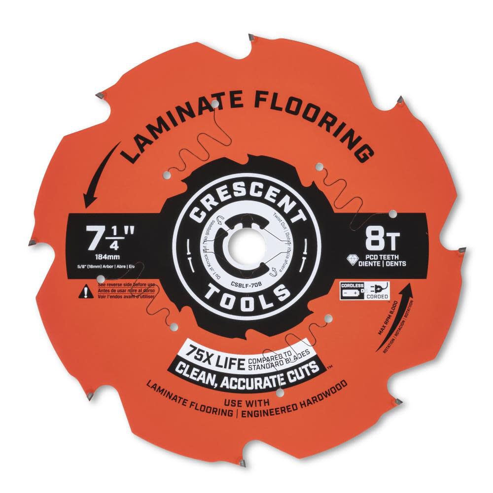 Circular Saw Blade 7 1/4in x 8 Tooth Laminate Flooring CSBLF-708