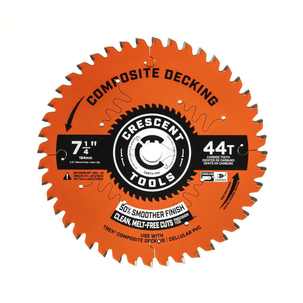 Composite Decking 7-1/4-in 44-Tooth Carbide Circular Saw Blade CSBTX-744