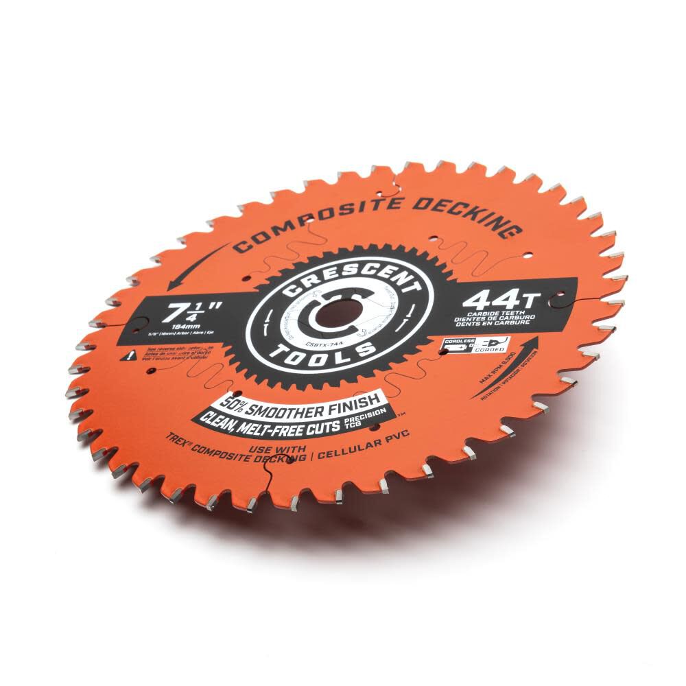 Composite Decking 7-1/4-in 44-Tooth Carbide Circular Saw Blade CSBTX-744