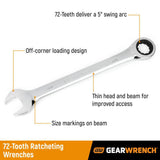 Combination Wrench 34mm 72 Tooth 12 Point Ratcheting 9134D