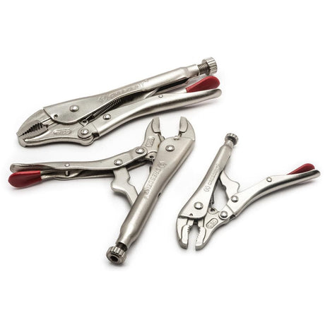 Curved Jaw Locking Pliers with Wire Cutter 3 Piece Set CLP3SETN-08