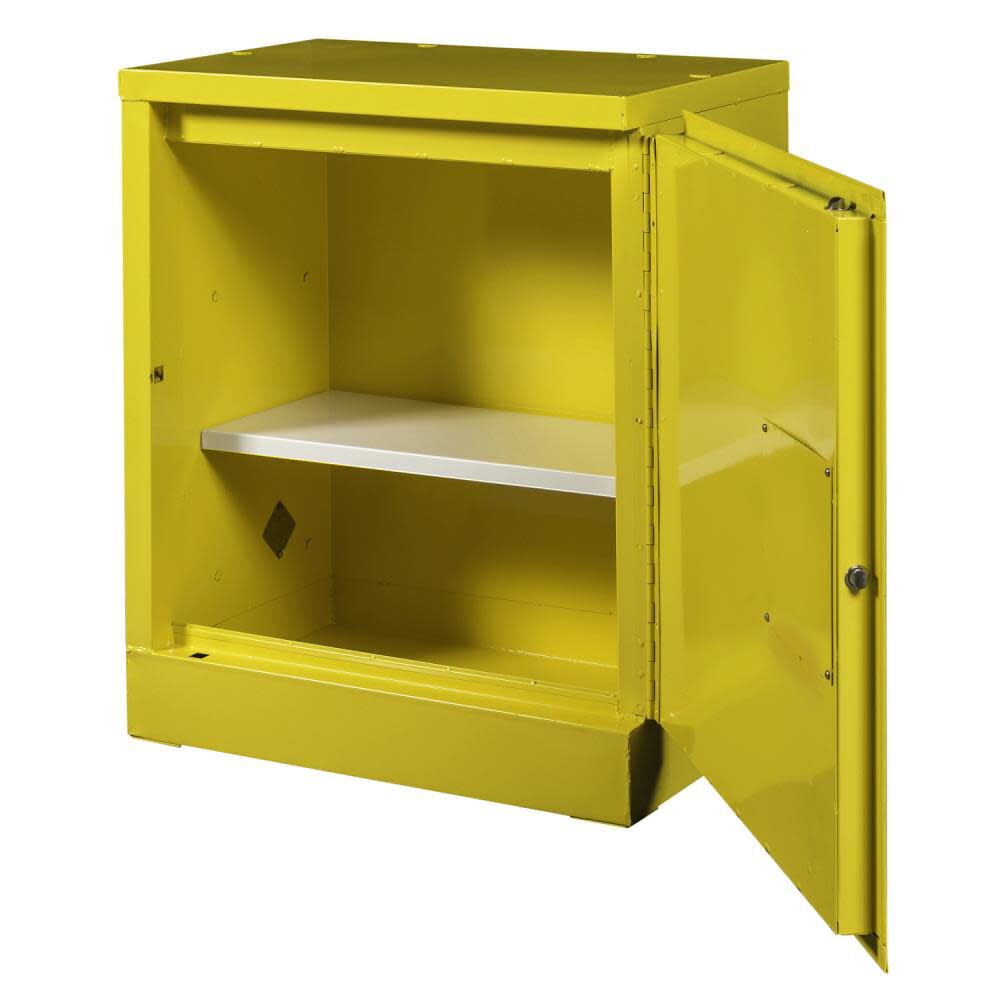 JOBOX 12 Gallon Flammable Manual Close Safety Cabinet - Yellow 1-750640