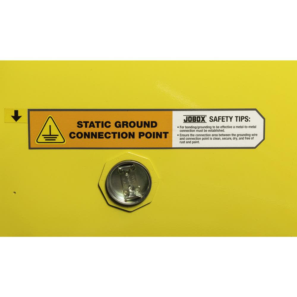 JOBOX 12 Gallon Flammable Manual Close Safety Cabinet - Yellow 1-750640