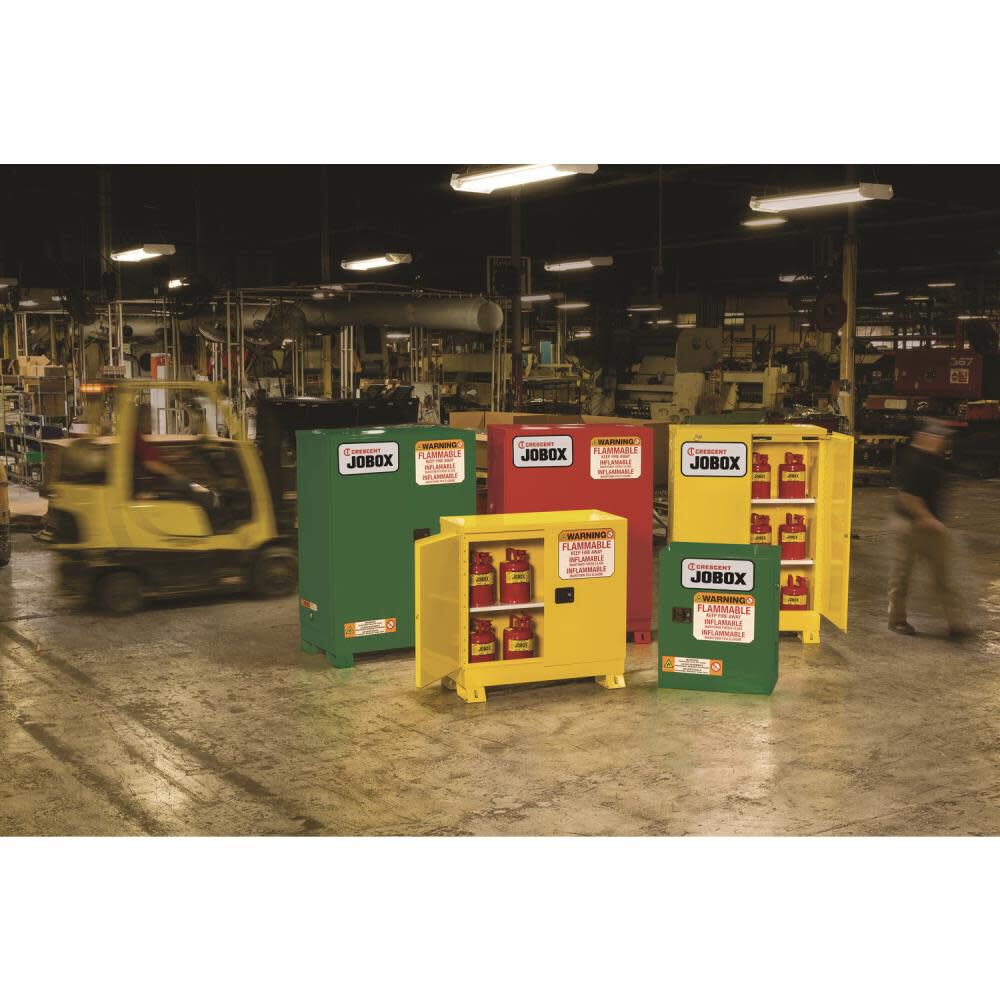 JOBOX 12 Gallon Flammable Manual Close Safety Cabinet - Yellow 1-750640