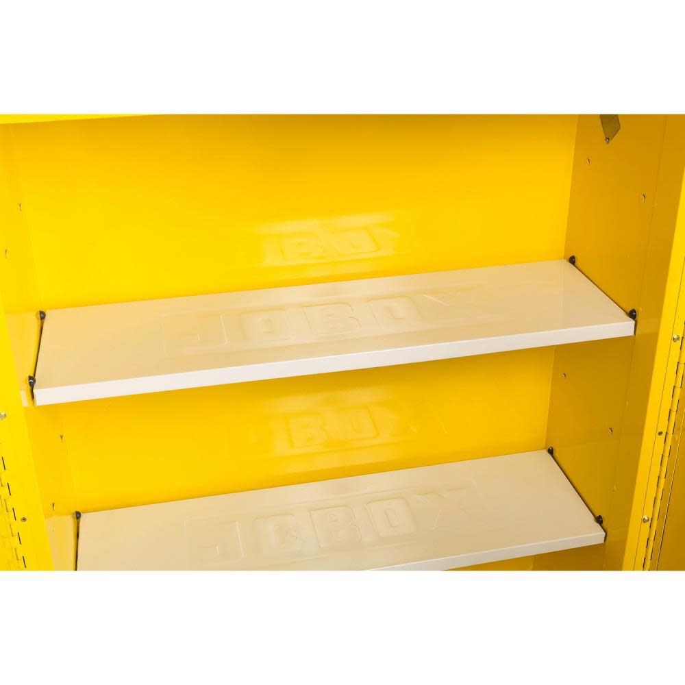 JOBOX 30 Gallon Flammable Manual Close Safety Cabinet - Yellow 1-753640