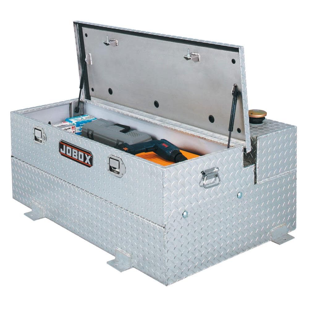 JOBOX 74 Gallon L-Shaped Tank with Removable Chest Aluminum Fuel-N-Tool Combo Tank With Chest 433000