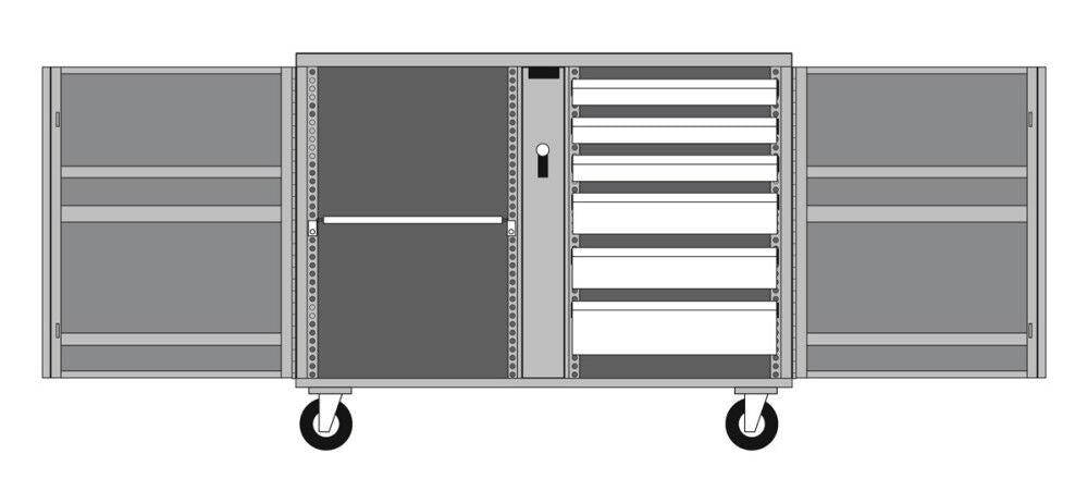 Rolling Work Bench 6 Drawers 1 Shelf 6in Casters 678990