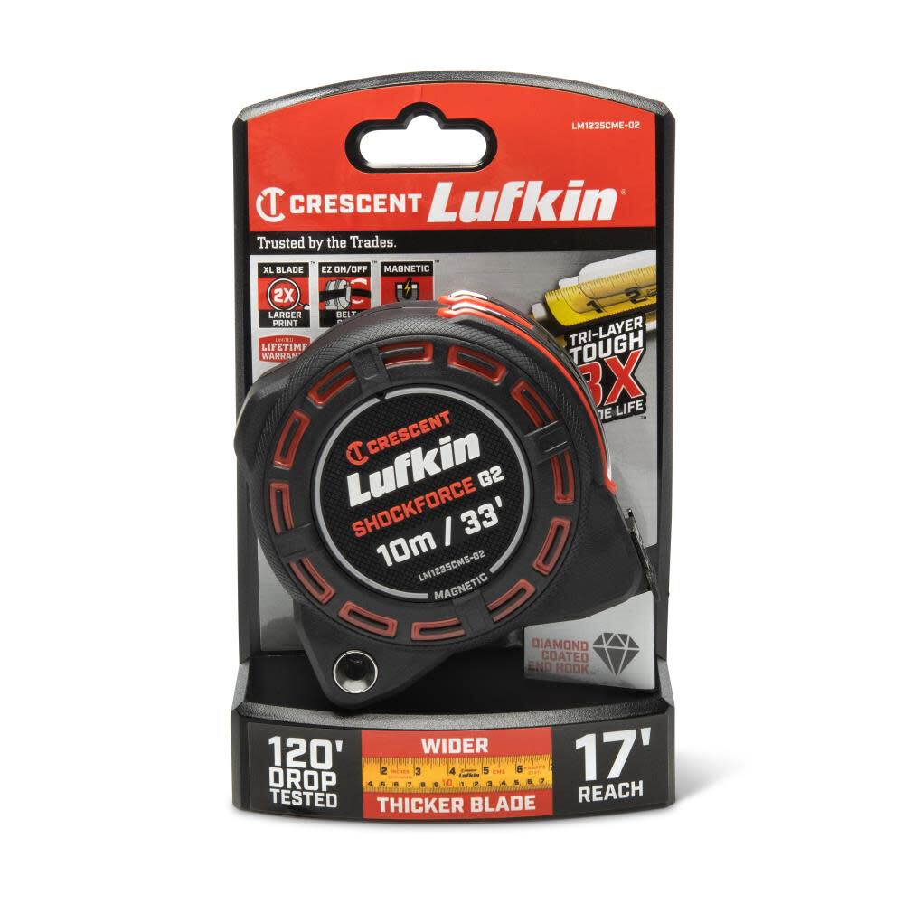 33 ft Shockforce G2 Magnetic Tape Measure LM1235CME-02