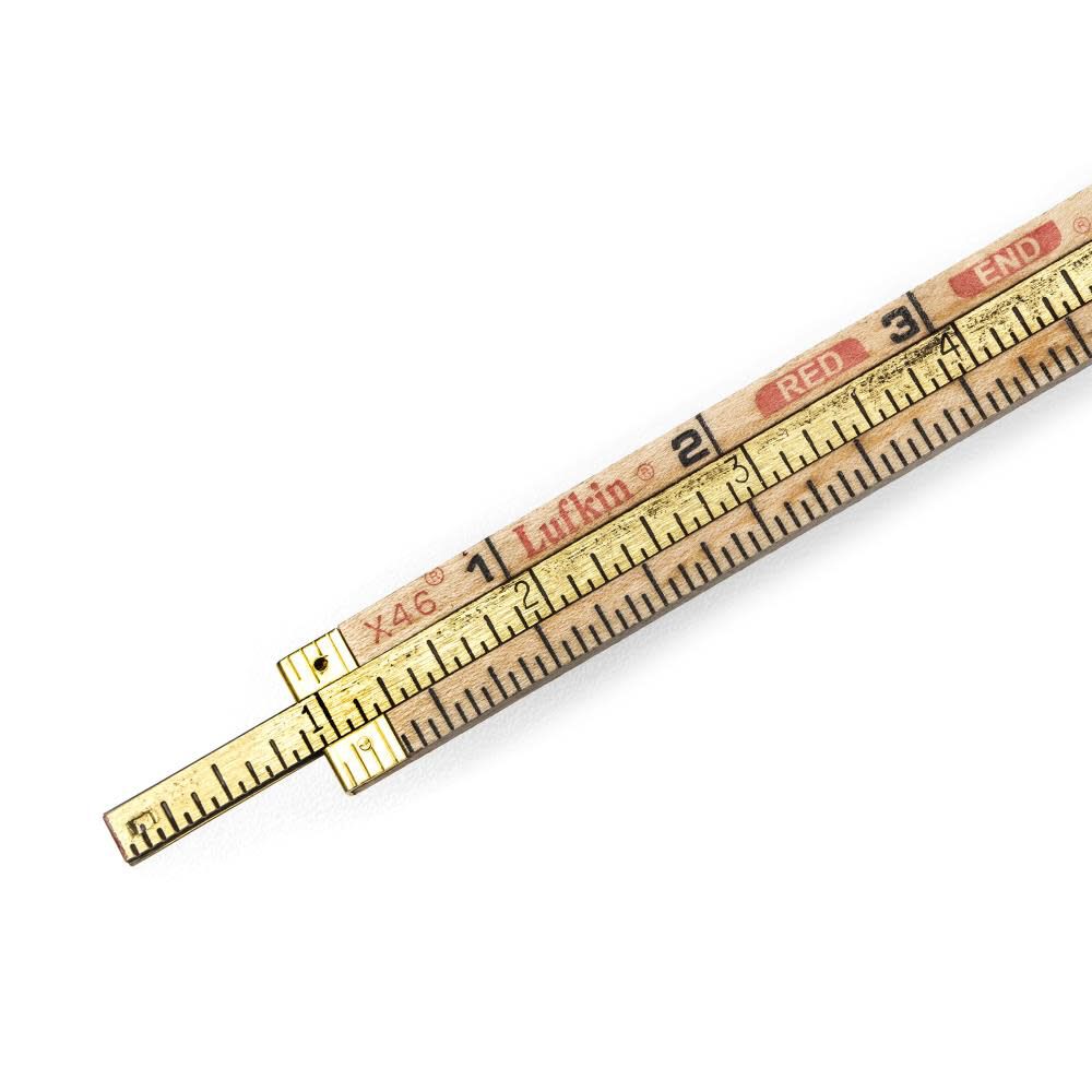 5/8in x 6' Red End Wood Rule with 6in Slide Rule Extension TX46N