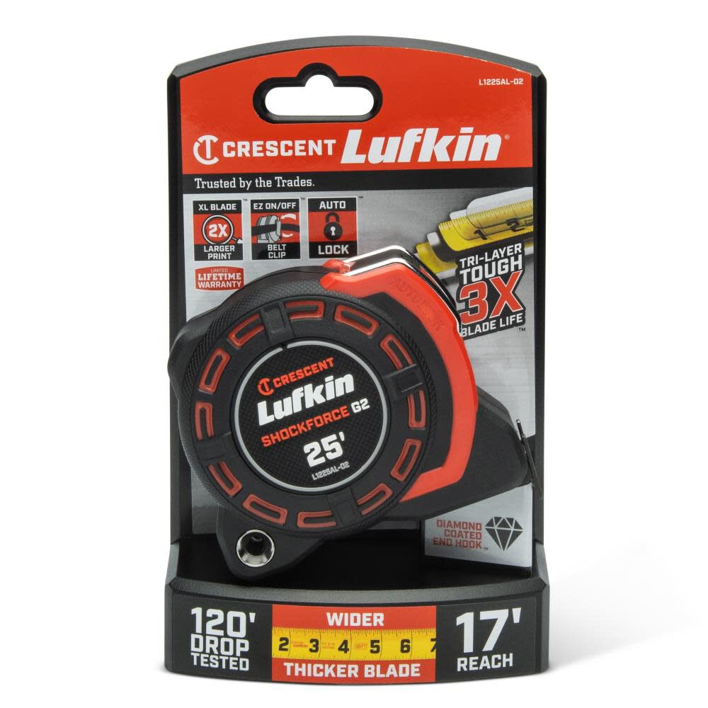 Shockforce 25-ft Auto Lock Tape Measure L1225AL-02