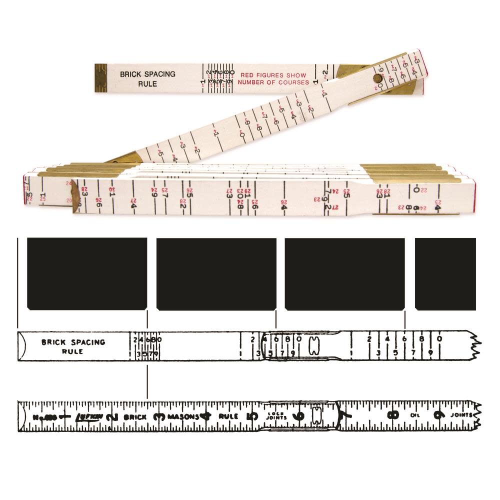 Wood Rule 6 Ft. x 5/8 In. Brick Mason Red End T656N