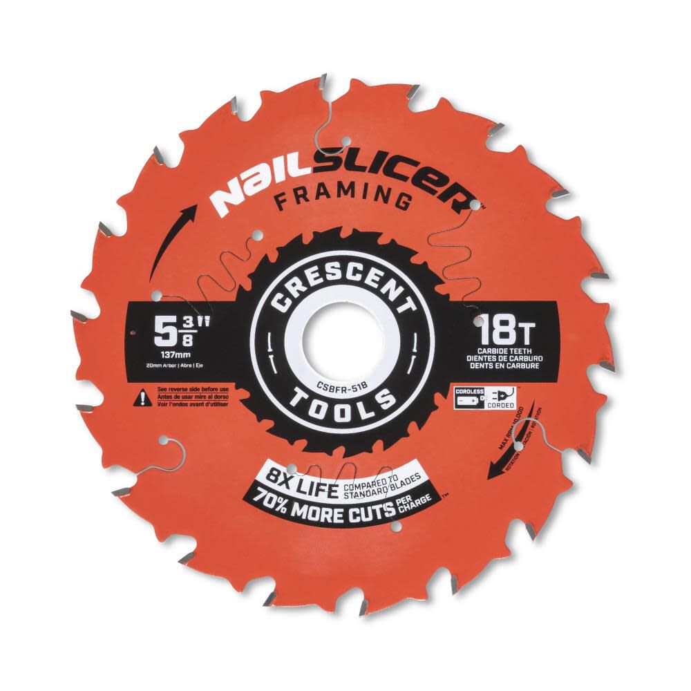 NailSlicer Framing 5 3/8 in Circular Saw Blade CSBFR-518