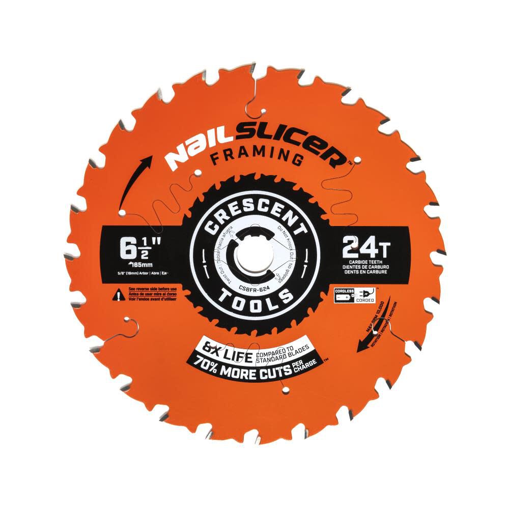 6-1/2-in 24-Tooth Rough Finish Carbide Framing Circular Saw Blade CSBFR-624