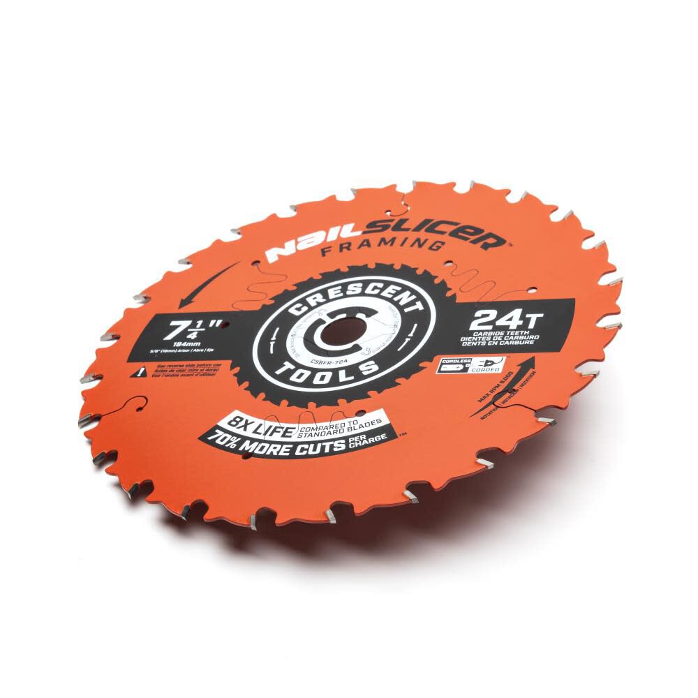 NailSlicer Framing Circular Saw Blade 7 1/4in 24T 10pk CSBFR-724X10