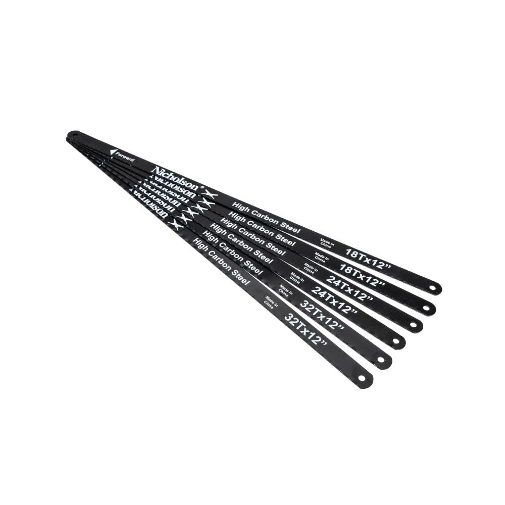 High Carbon Steel Hacksaw Blade Set 12in 6pc 63838