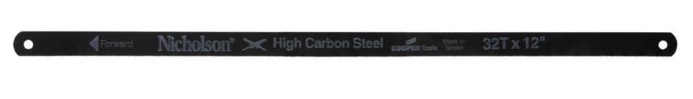 Solid Flexible Carbon Steel Hacksaw Blades 12 In. x 32 TPI Carded 63280