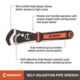 Pipe Wrench 12in Self Adjusting Dual Material CPW12