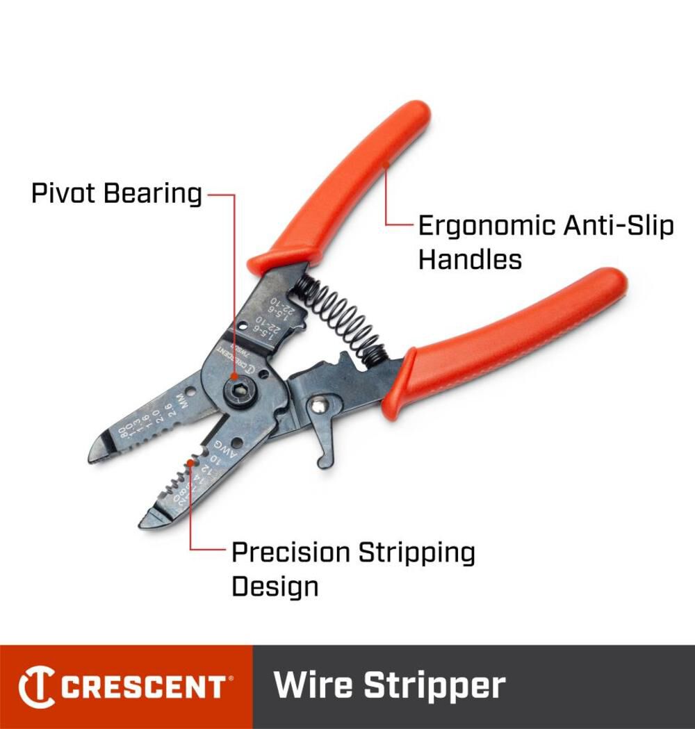 Plier 7in Wire Stripper Dipped Grip 7WSDG