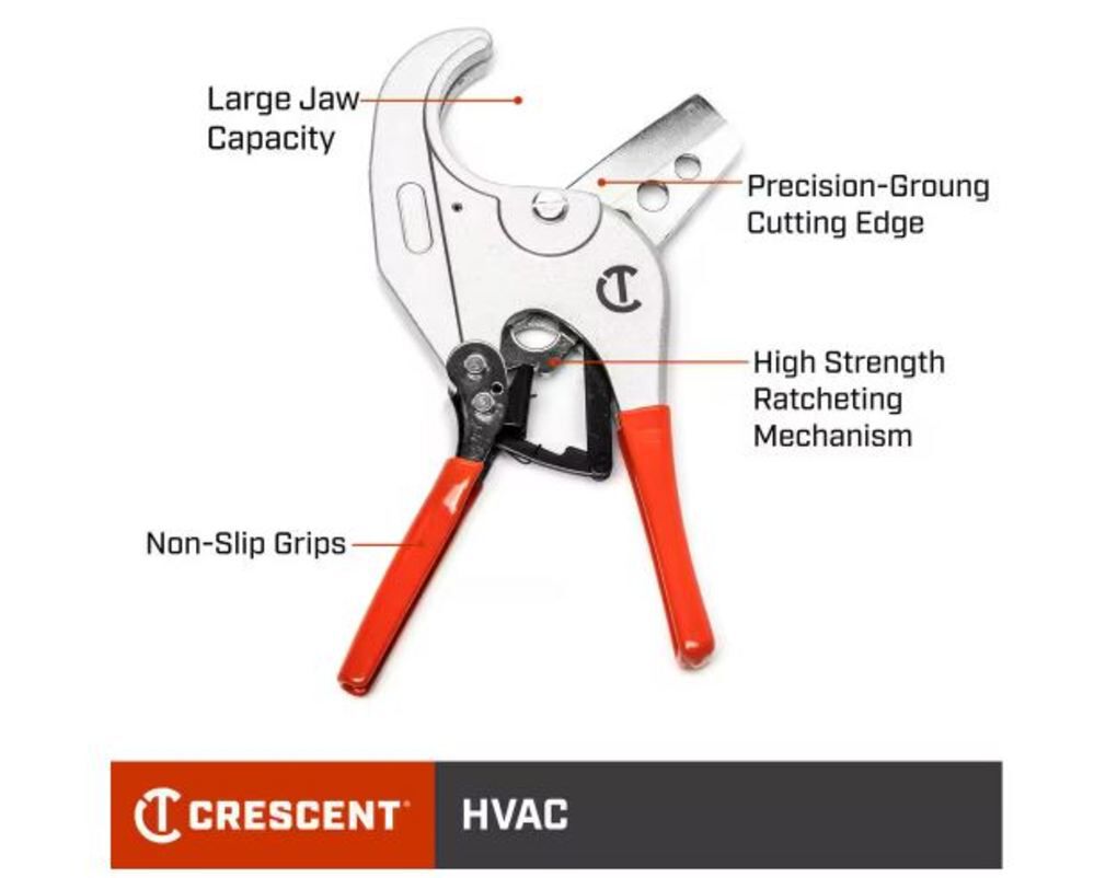 Ratcheting PVC Pipe Cutter 2 1/8in CRPC238