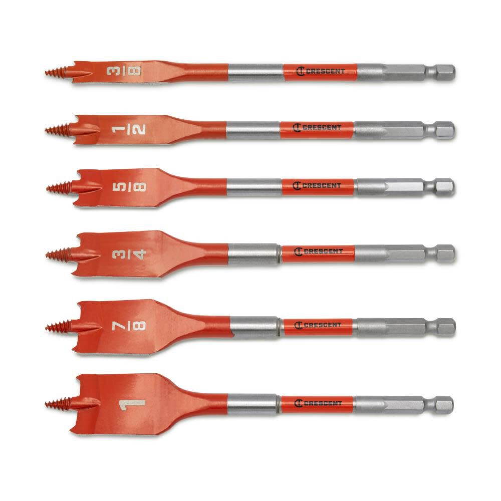 Screw Point Paddle Drill Bit Set 6pc CDSPSET-6