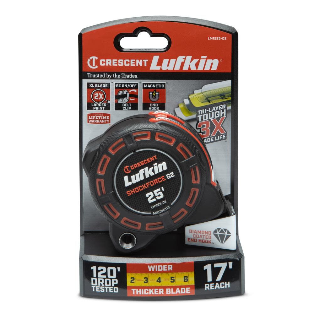 Shockforce G2 25-ft Magnetic Tape Measure LM1225-02