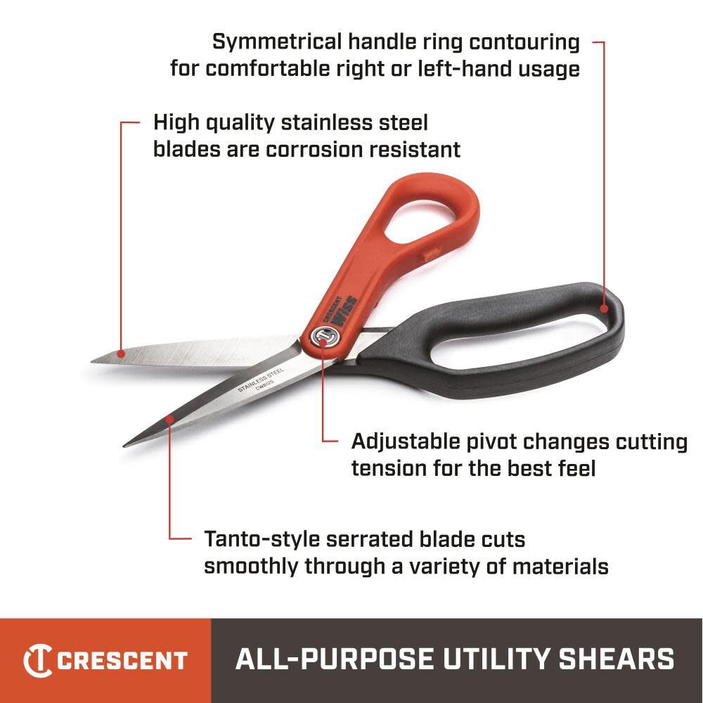 8-1/2in Tradesman Shears All Purpose Stainless Steel CW812S