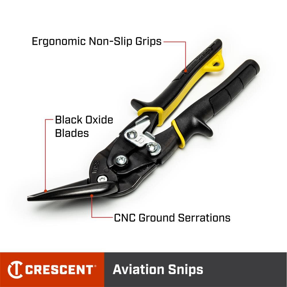 Aviation Snips Offset Straight Left and Right Cut 9 4/5in M8P