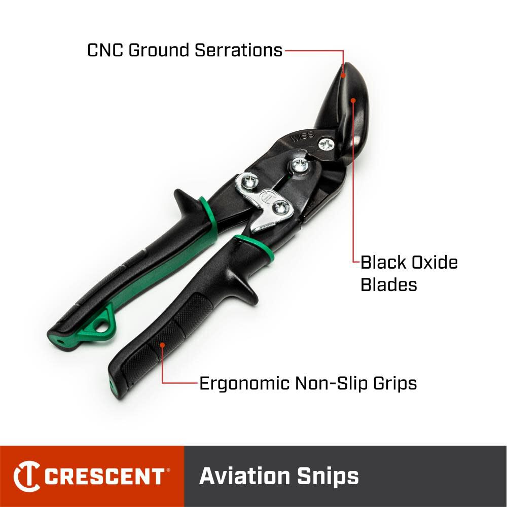 Offset Straight and Right Cut Aviation Snips 9 1/4in M7P