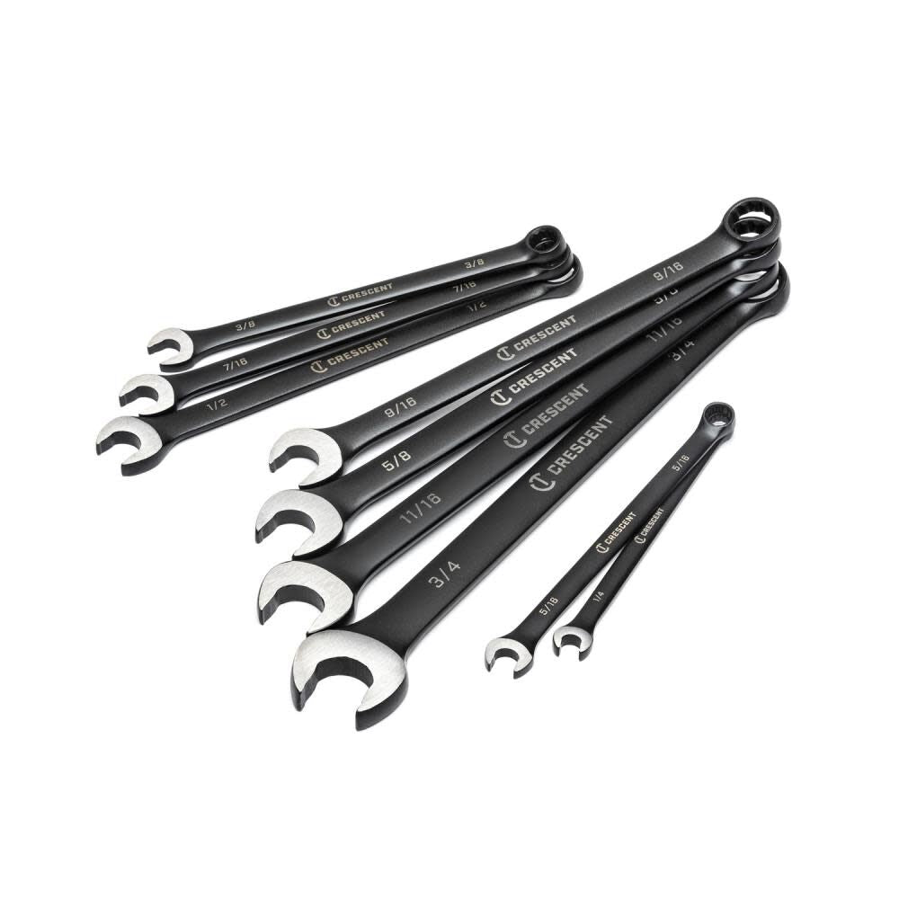 X10 Combination SAE Wrench 9pc Set 12 Point Long Pattern CCWS9BS