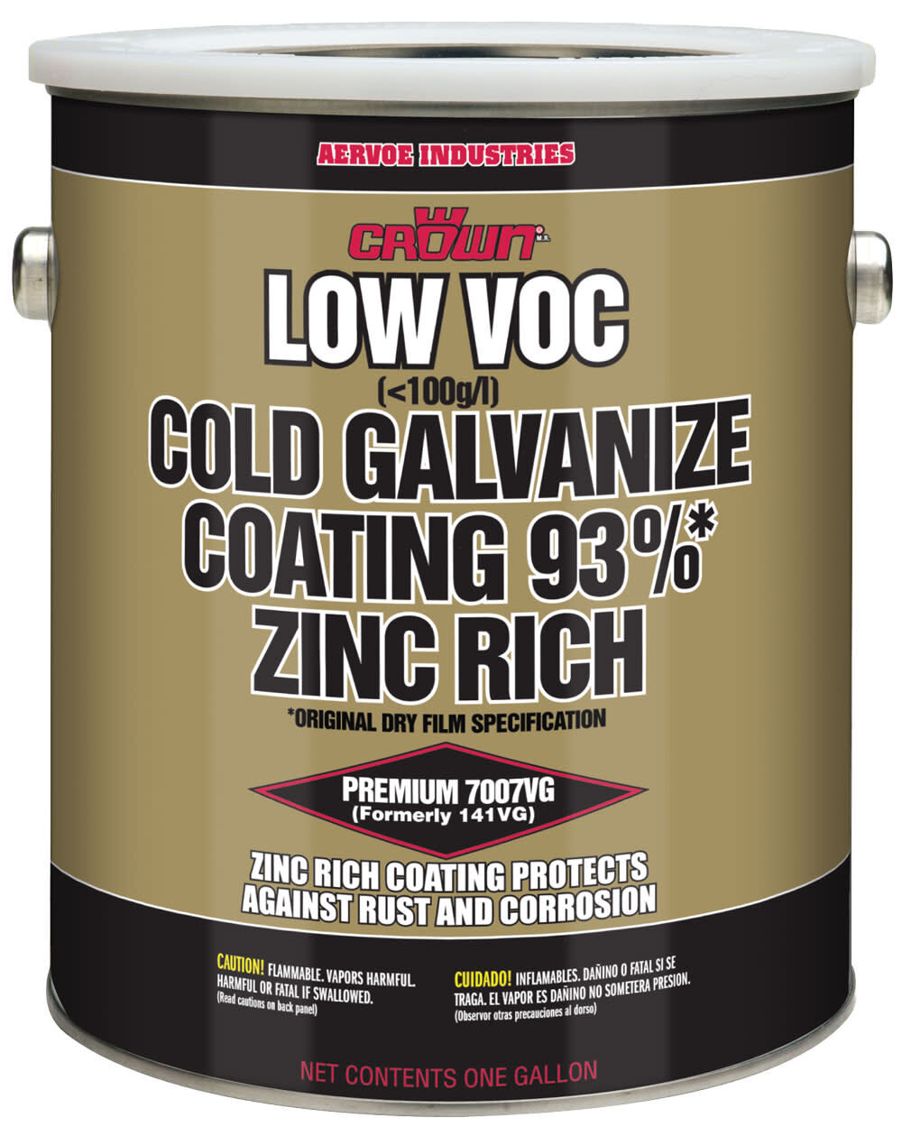 Cold Galvanizing Coating 93% Zinc Rich VOC Content 1 Gallon 7007VG