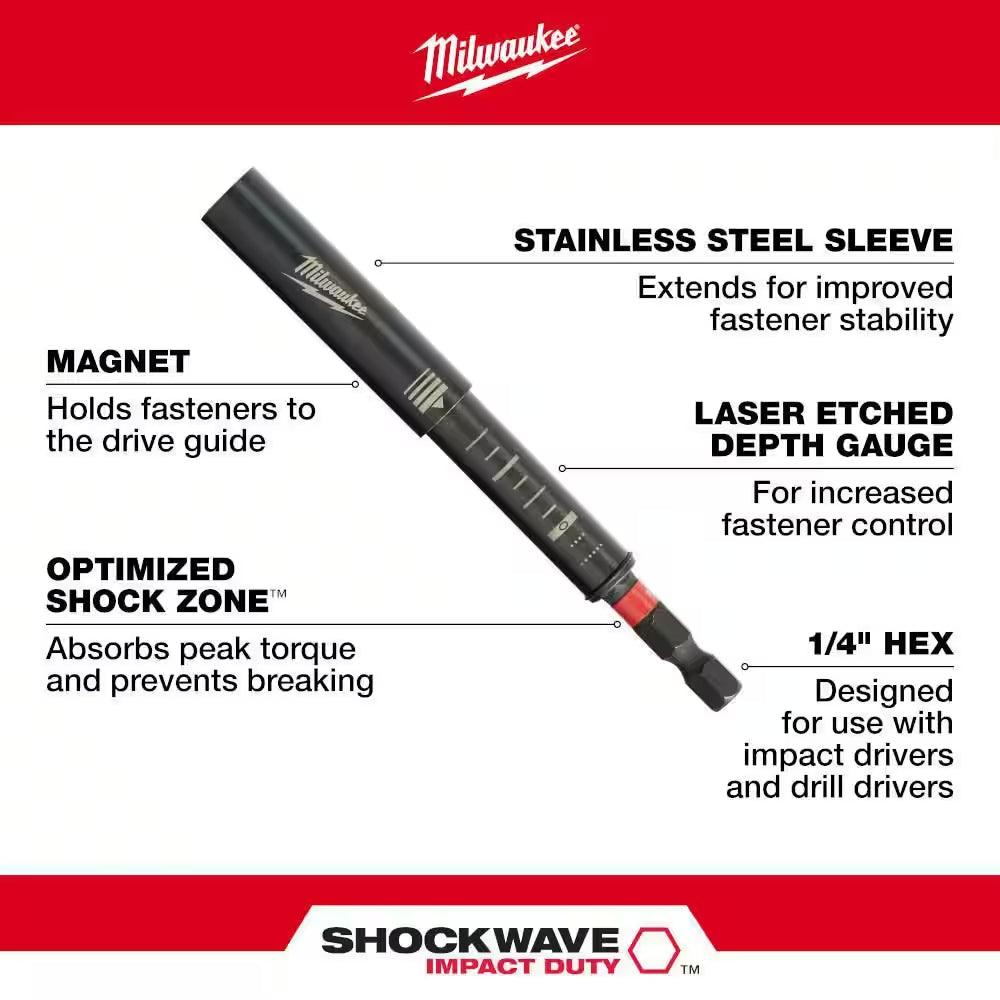 SHOCKWAVE Impact Duty Magnetic Alloy Steel Drive Guide Bit Set (7-Piece)