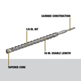 1 1/8 in x 16 in x 18 in Rock Carbide SDS Plus Hammer Drill Bit DW5469