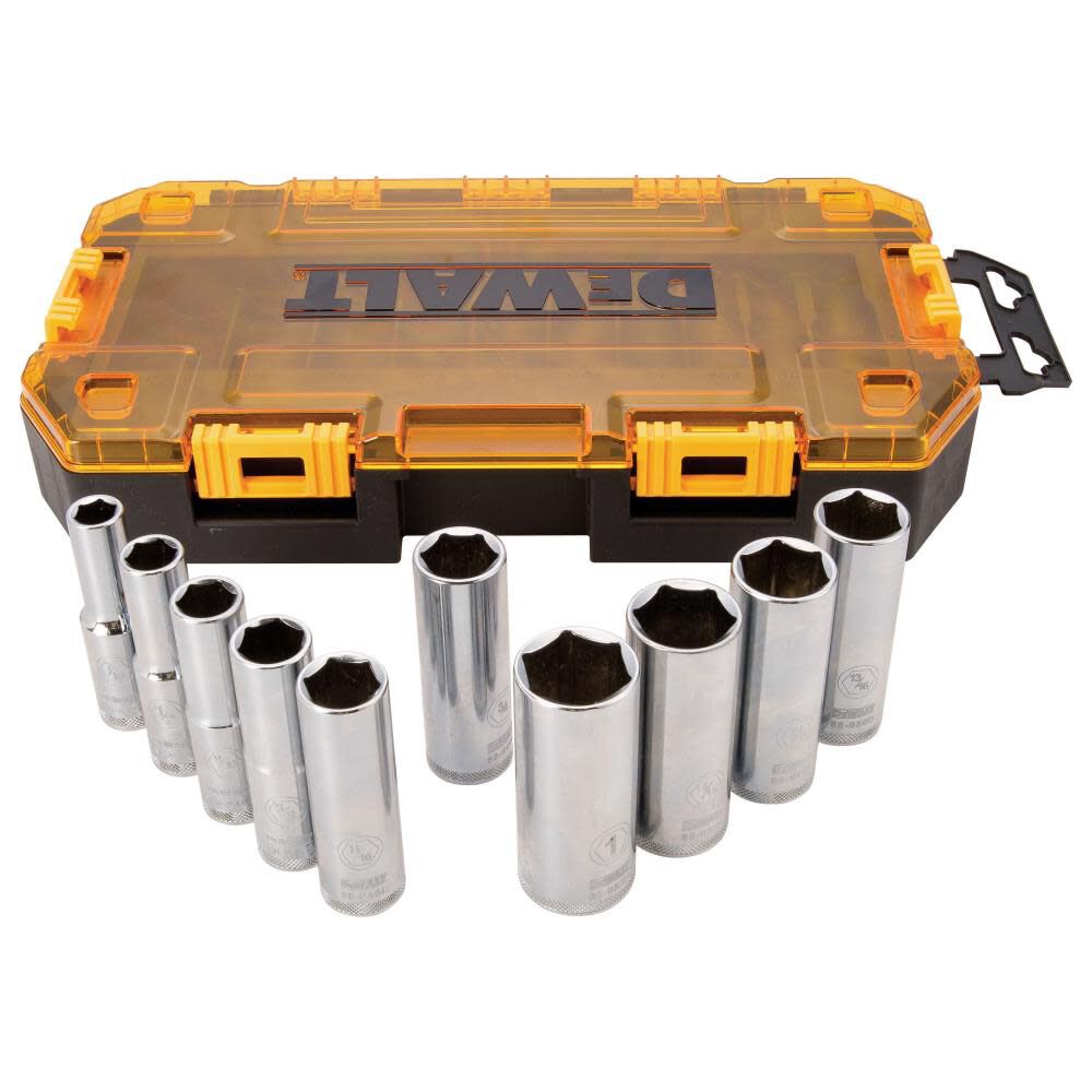 10 piece 1/2 In. Drive Deep Socket Set (SAE) DWMT73814