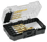 10-Piece Assorted Titanium Nitride Coated Hss Jobber Length Twist Drill Bit Set DD5160